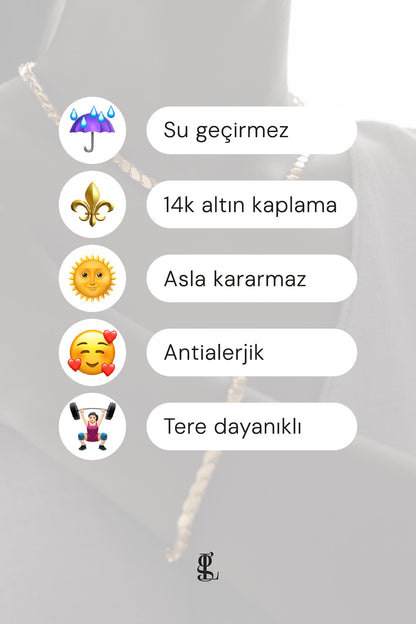 Tara Altın Renkli Kararmaz Çelik Sedefli Kalp Bileklik