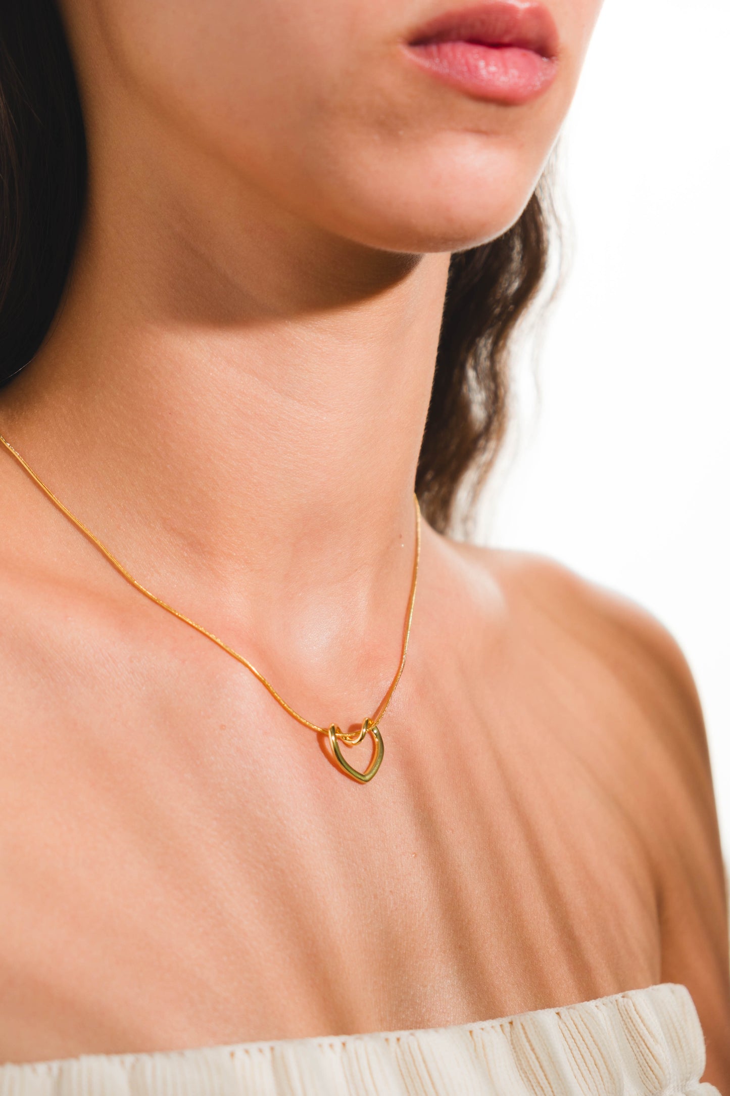 Kai Gold Color Tarnish Resistant Steel Heart Necklace