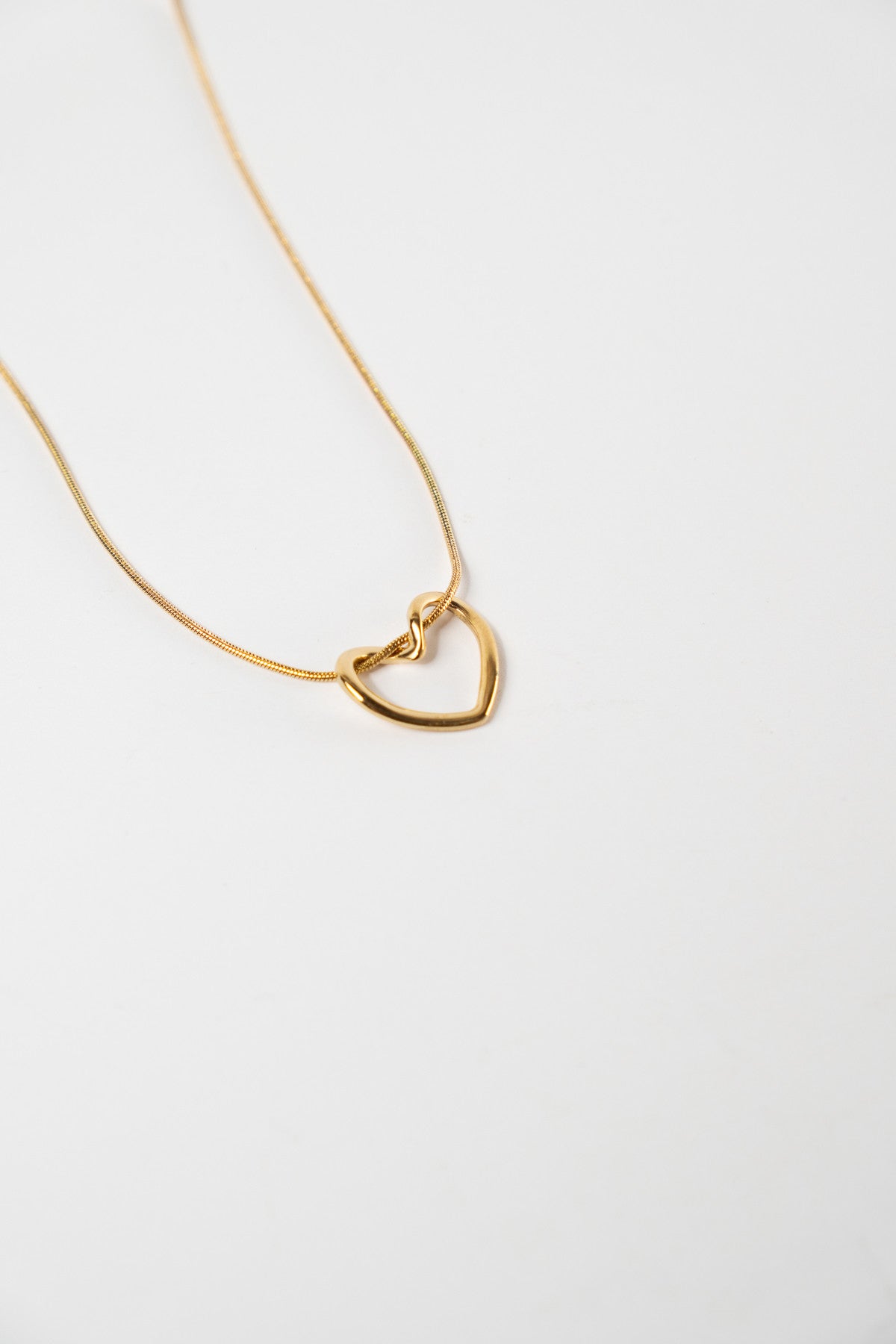 Kai Gold Color Tarnish Resistant Steel Heart Necklace