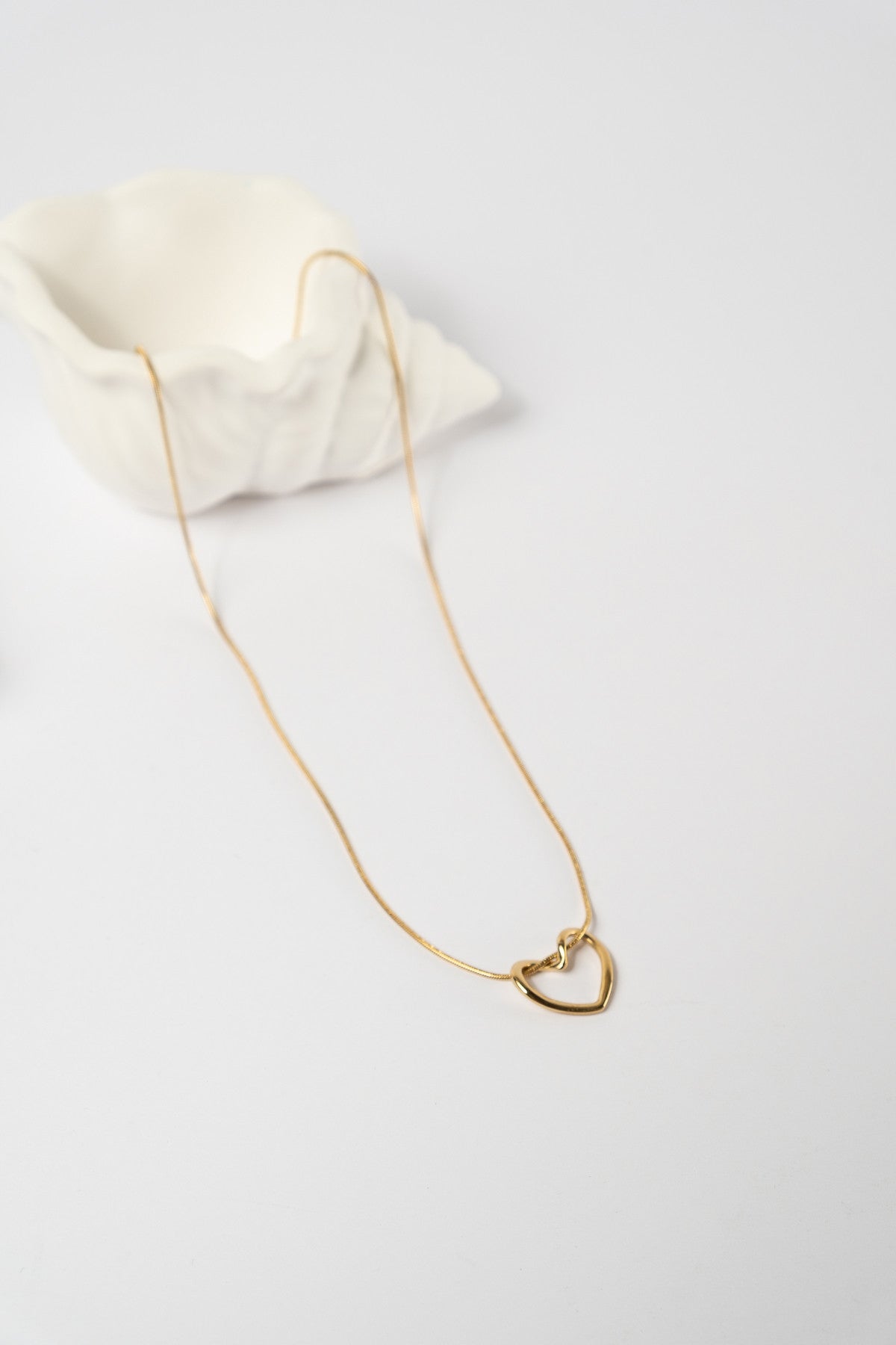 Kai Gold Color Tarnish Resistant Steel Heart Necklace